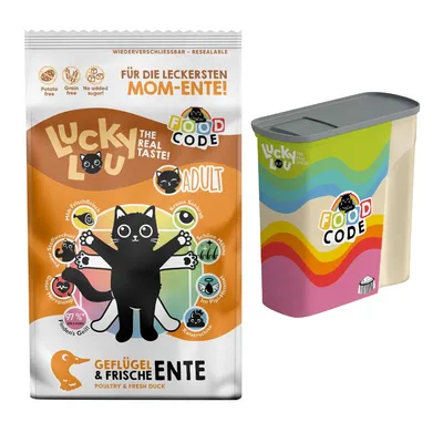 2 x 1,7 kg Lucky Lou Trockenfutter + Trockenfutterbehälter gratis! - Adult Geflügel & Ente 2 x 1,7 kg Lucky Lou Trockenfutter + Trockenfutterbehälter gratis! - Adult Geflügel & Ente