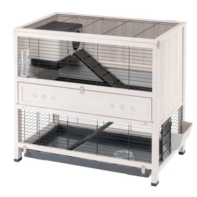 Kaninbur i træ Indoor Home - Hvid: L 107,5 x B 67,5 x H 102 cm Kaninbur i træ Indoor Home - Hvid: L 107,5 x B 67,5 x H 102 cm