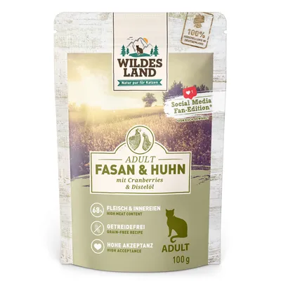 Wildes Land Cat 24 x 100 g - Fácán, csirke & áfonya