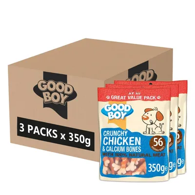 Good Boy Crunchy Chicken & Calcium Bones - 3 x 350g