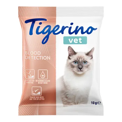 Tigerino vet Blood Detection, dodatek za mačje stelje, zazna kri v mačjem urinu, primeren za vse vrste stelje, 10 g.