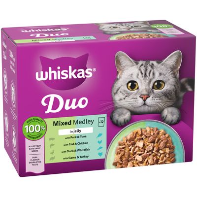 Whiskas 1+ Duo Mixed Medley in Jelly 48 x 85g