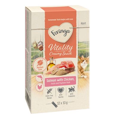 Feringa Vitality Creamy Snacks losos s kuřecím (12 x 10 g)