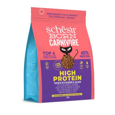 Schesir Born Carnivore High Protein Pollo con Aringa e salmone per gatto