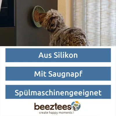 beeztees Silikon Schleckmatte Schale - L 19 x B 19 x H 4,5 cm (grün)
