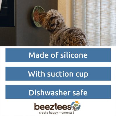 Zöld etetőtál kiemelkedő mintákkal az evés lassítására.