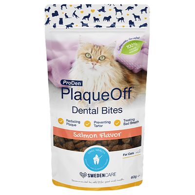 ProDen PlaqueOff Cat Dental Bites Somon (60 g)