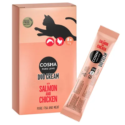 Cosma DUO Cream 8 x 14 g - Salmone e Pollo Cosma DUO Cream 8 x 14 g - Salmone e Pollo