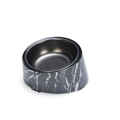 Designed by Lotte Vita Bol din melamină pentru pisici, negru - 2 x 160 ml, Ø 13,5 cm