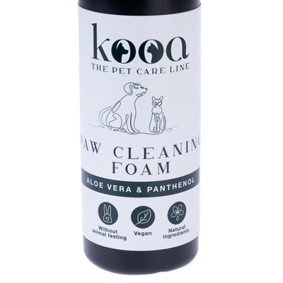kooa pjena za čišćenje šapa s aloe verom i pantenolom. Bez testiranja na životinjama, vegansko, prirodni sastojci.