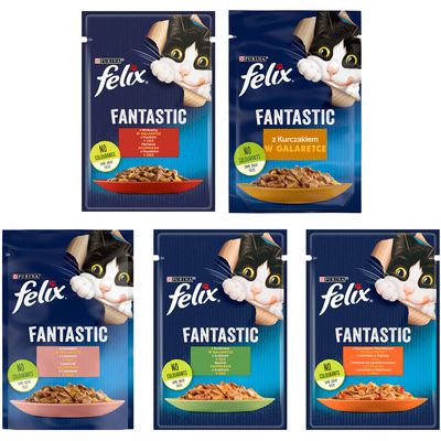 Felix Junior Fantastic Pouches Saver Pack 52 x 85g - wet cat food - Chicken