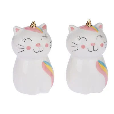 TIAKI Ensemble salière et poivrière "Licorne" - lot de 2