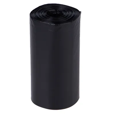 Rouleau de sacs noirs en plastique, sans marque ni texte visible.