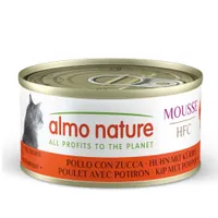 Almo Nature HFC Cat Mousse 6 x 70 g - Pui cu dovleac
