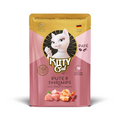 Lot KITTY Cat Pâté 24 x 85 g pour chat Dinde & crevettes
