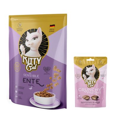 Kitty Cat 800 g pienso para gatos + 60 g snacks con ave y queso ¡gratis!