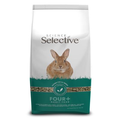 Science Selective 4 + konijnenvoer Dubbelpak: 2 x 3 kg