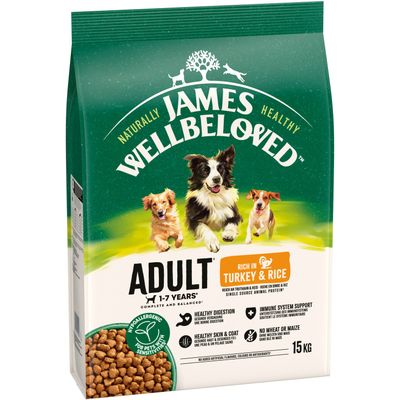 James Wellbeloved Adult Dog Hypoallergenic Turkey & Rice Economy Pack: 2 x 15kg