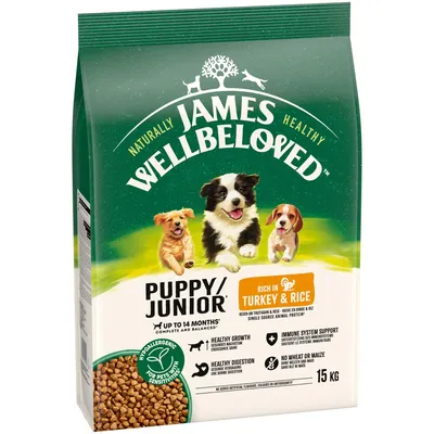 James Wellbeloved Puppy & Junior Dog Hypoallergenic Turkey & Rice - Economy Pack: 2 x 15kg James Wellbeloved Puppy & Junior Dog Hypoallergenic Turkey & Rice - Economy Pack: 2 x 15kg
