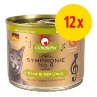GranataPet Symphonie No.6 Kalb & Geflügel, Delicatessen für Katzen, ohne Getreide, hergestellt in Deutschland. 12x Dose.