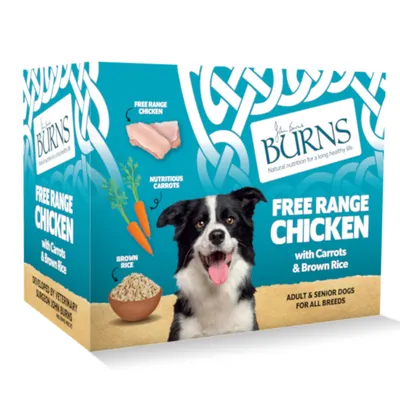 Burns 6 x 395 g - Pollo ruspante con Carote e Riso integrale