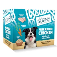 Burns 6 x 395 g comida húmeda para perros - Pollo de corral con zanahorias y arroz integral