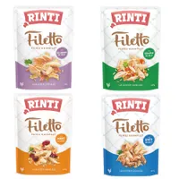 Rinti Filetto in buste 24 x 100 g - Mix: Pollo con Prosciutto, Pollo con Cuore, Pollo con Verdure, Pollo con Anatra