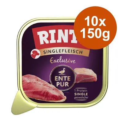 RINTI Singlefleisch Exclusive kachna Pure, 10x150g, 1 protein, bez obilovin.