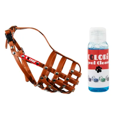 COLORI® Shepherd Dog Muzzle M - Light Brown - Bundle: Muzzle Size 7 + 30ml Quick Cleaner COLORI® Shepherd Dog Muzzle M - Light Brown - Bundle: Muzzle Size 7 + 30ml Quick Cleaner