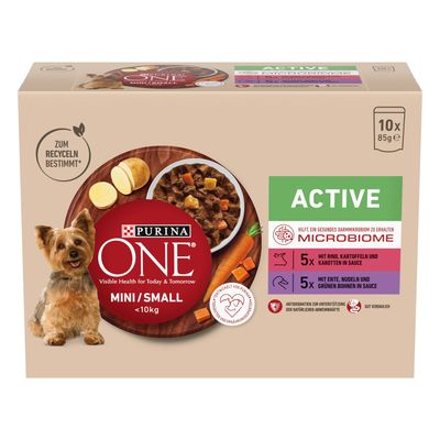 Purina ONE Mini Active Oksekød & And 10 x 85 g