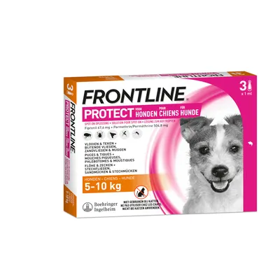 Frontline® TRI-ACT  Protect Spot On pour chien – Taille S : 3 pipettes x 1 ml
