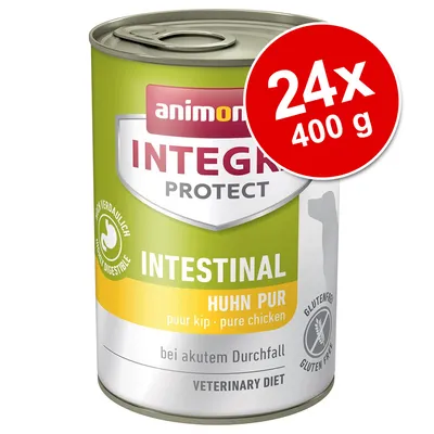 animonda INTEGRA PROTECT INTESTINAL Huhn Pur, puur kip, 24x400 g, bij acuut diarree, licht verteerbaar, glutenvrij, veterinary diet