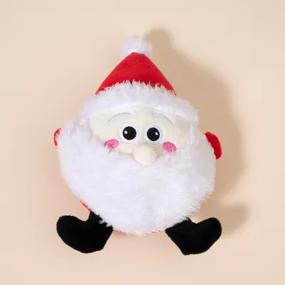 TIAKI Kugelrunder Santa Klaus für Hunde - L 20 x B 14 x H 9 cm
