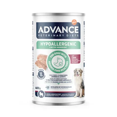 Advance Veterinary Diets Hypoallergenic με αρνί, 400g. Για σκύλους με τροφικές δυσανεξίες. Μονοπρωτεϊνικό, χωρίς γλουτένη, σχεδιασμένο από κτηνιάτρους. Advance Veterinary Diets Hypoallergenic με αρνί, 400g. Για σκύλους με τροφικές δυσανεξίες. Μονοπρωτεϊνικό, χωρίς γλουτένη, σχεδιασμένο από κτηνιάτρους.