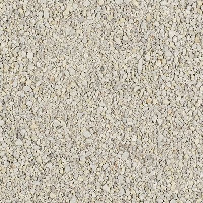 Sivi granulirani materijal, prikaz teksture stelje za mačke ili glodavce. Granule različitih veličina, bez vidljivih oznaka ili brenda.