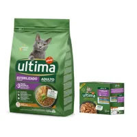 Ultima 2,5 kg pienso + 4 x 70 g / 8 x 85 g comida húmeda ¡gratis! - Sterilized Adult pollo + Sterilized Mix II (8 x 85 g)