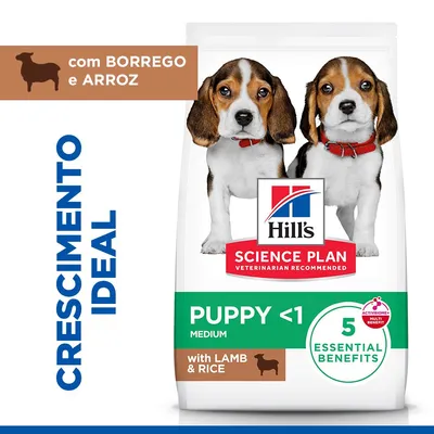 Hill's Science Plan Puppy <1 Medium com cordeiro e arroz - Pack económico: 2 x 14 kg