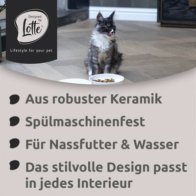 Designed by Lotte. Aus robuster Keramik, spülmaschinenfest, für Nassfutter und Wasser. Das stilvolle Design passt in jedes Interieur.