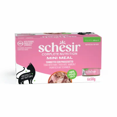 Schesir Complete Nutrition Filet aszpikban konzerv 24 x 50 g - Tonhal & sonka