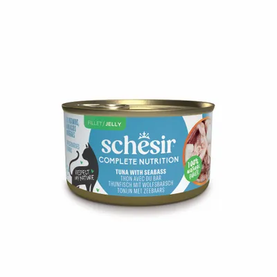 Schesir Complete Nutrition Filet în gelatină 6 x 85 g - Ton cu biban de mare