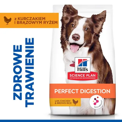 Hill's Science Plan Perfect Digestion Adult 1+ Medium, kurczak i brązowy ryż - 14 kg