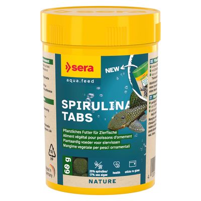 Sera Spirulina Tabs Nature Pflanzenfutter, Netto 60g. Angebot: 3+1 gratis.