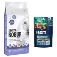 Bozita Robur pienso para perros + 2 x 70 g Bozita Meaty Bites ¡gratis! - Sensitive Single Protein cordero y arroz (12 kg) + Meaty Bites (2 x 70 g)