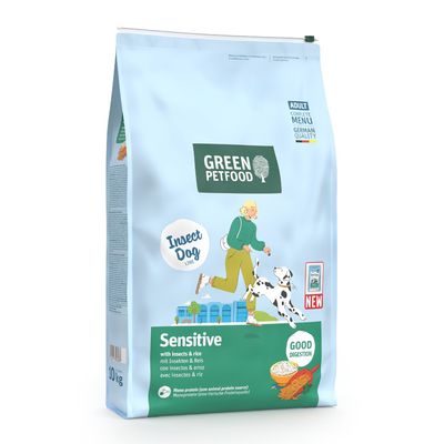 Green Petfood Sensitive mit Insekten & Reis, Adult Complete Menu, German Quality, Monoprotein, gute Verdauung, Insect Dog Line, Neu.