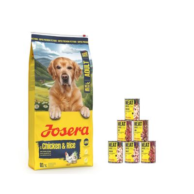 12,5 kg Josera Adult + Meatlovers, 6 x 400 g / 6 x 800 g på köpet!