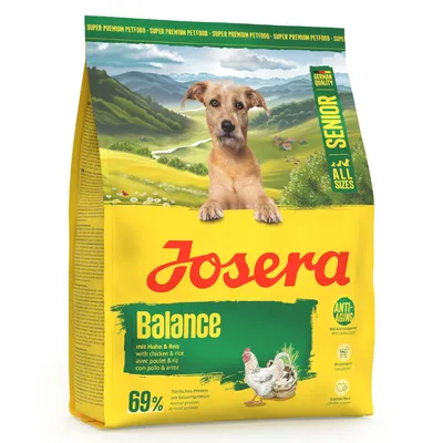 Josera Balance Senior Hundefutter mit Huhn & Reis, Anti-Aging, 69% tierisches Protein, geeignet für alle Größen. German Quality.