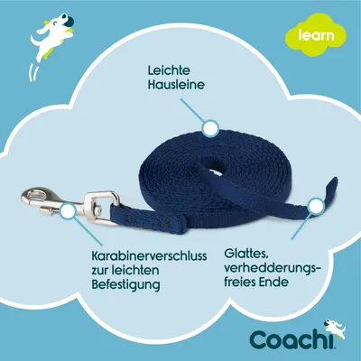 Coachi Puppy & Mini Starter Training Kit - Trainingskit mit Trainingsleine 2,5 m lang, 15 mm breit