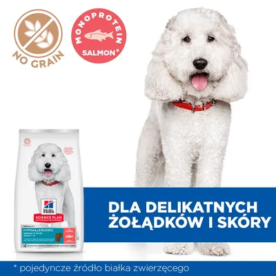 Hill's Science Plan Hypoallergenic Adult Medium, łosoś - 14 kg