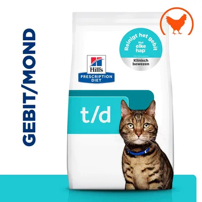 Hill's Prescription Diet Feline T/D Gezond gebit Kattenvoer met Kip - 8 kg