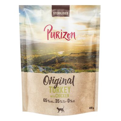 Purizon Sterilised Adult Curcan cu pui - fără cereale NOU: 400 g